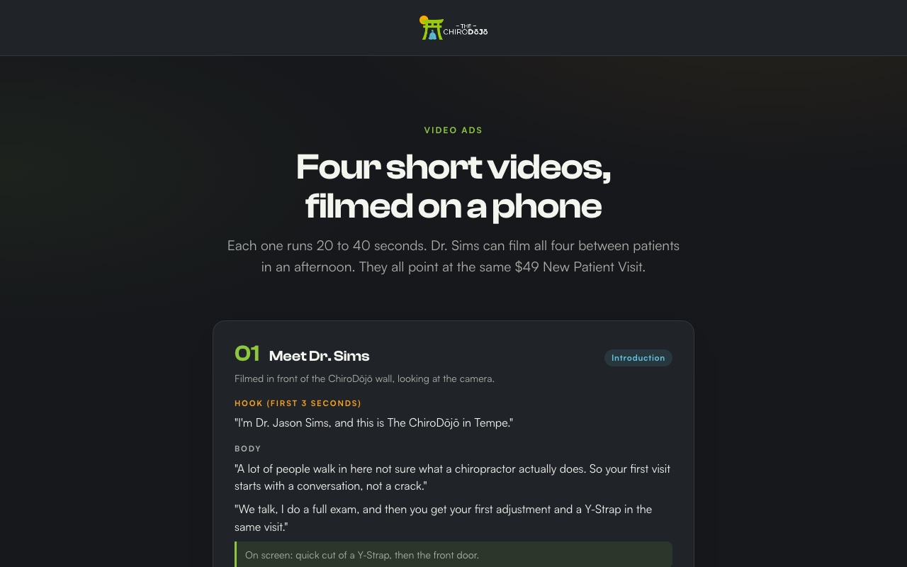 Video ad scripts preview